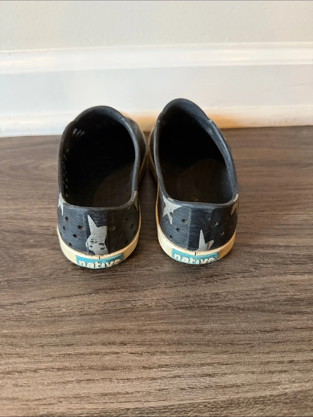 Native Shoes Black Star-Print Slip-On Sandals